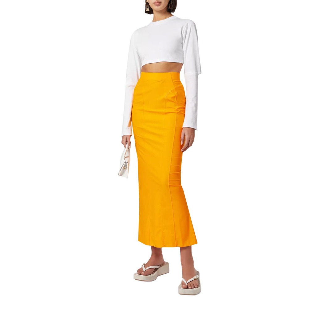 Jacquemus La Jupe Tuba Orange‎ Nylon Maxi Skirt Size S